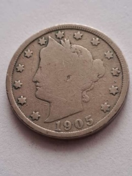 USA 5 Centów Liberty 1905 r