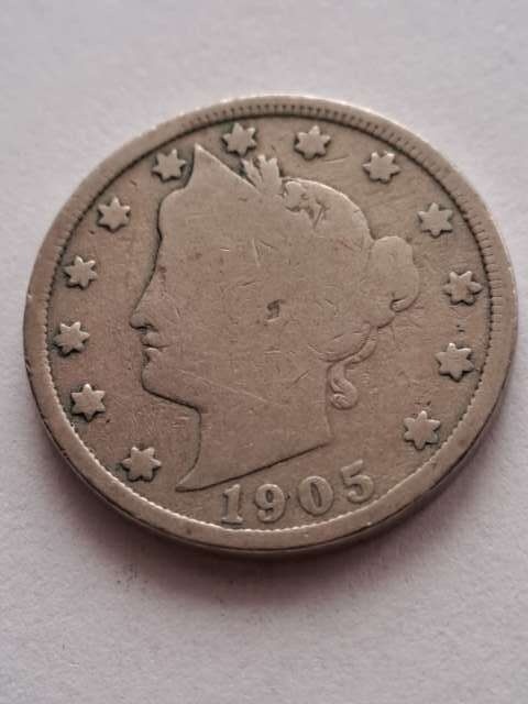 USA 5 Centów Liberty 1905 r