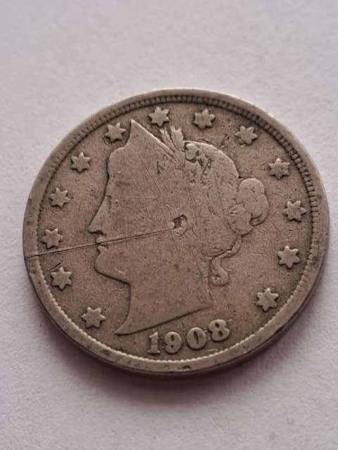 USA 5 Centów Liberty 1908 r