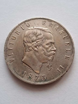 Włochy 5 Lir Emanuel ll 1873 r