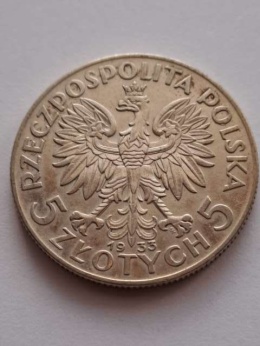 5 zł Głowa Kobiety 1933 r