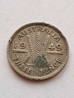 Australia 3 pensy Jerzy VI 1949 r