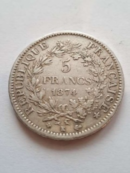 Francja 5 Franków Herkules 1874 r