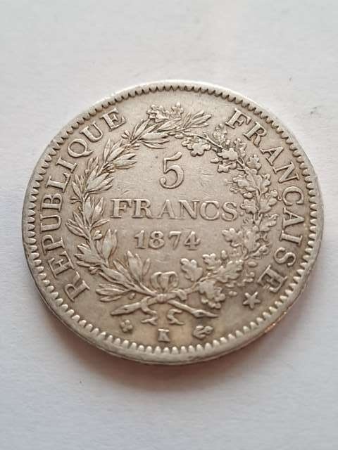 Francja 5 Franków Herkules 1874 r