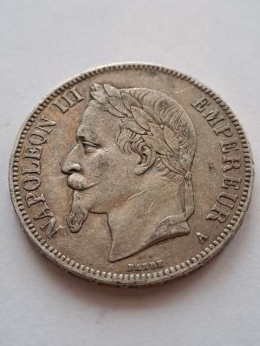 Francja 5 Franków Napoleon III 1870 r