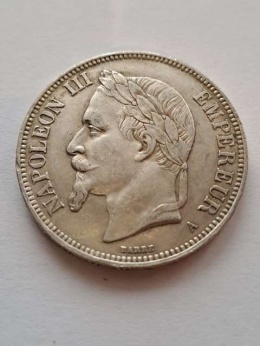 Francja 5 Franków Napoleon III 1870 r