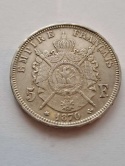 Francja 5 Franków Napoleon III 1870 r