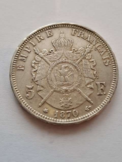 Francja 5 Franków Napoleon III 1870 r