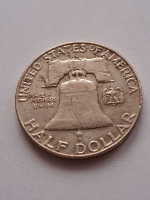 USA 1/2 Dollara Franklin 1953 r