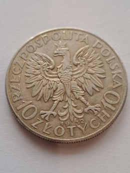 10 zł Głowa Kobiety 1932 r znak