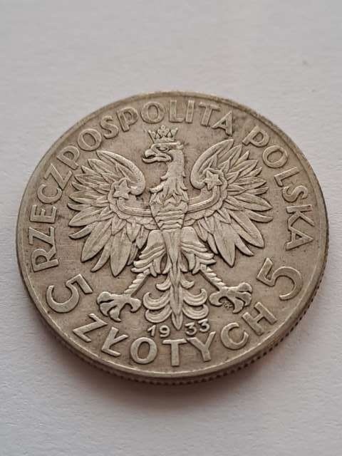 5 zł Głowa Kobiety 1933 r