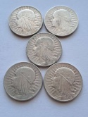 zł Głowa Kobiety 1933 r 5 szt