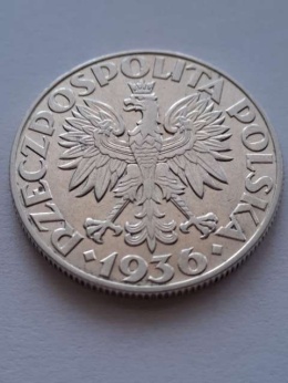 5 zł Żaglowiec 1936 r