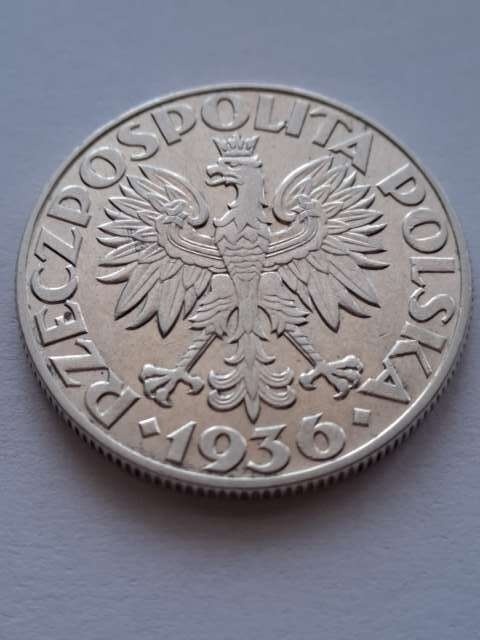 5 zł Żaglowiec 1936 r
