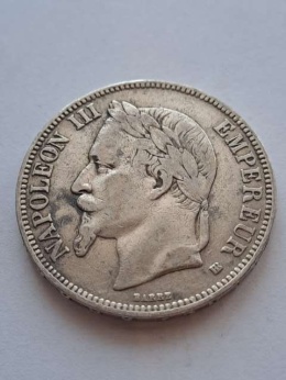 Francja 5 Franków Napoleon III 1869 r