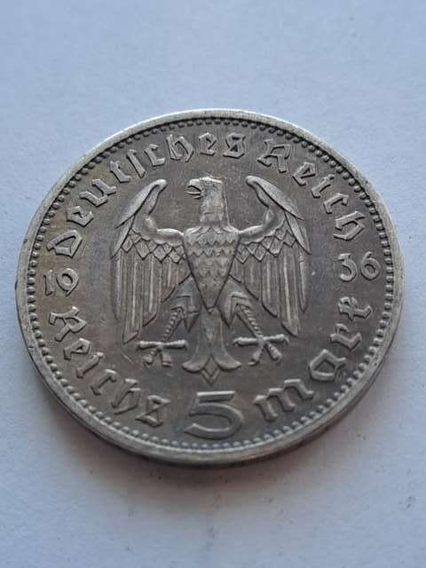 Niemcy 5 Marek Hindenburg 1936 r A