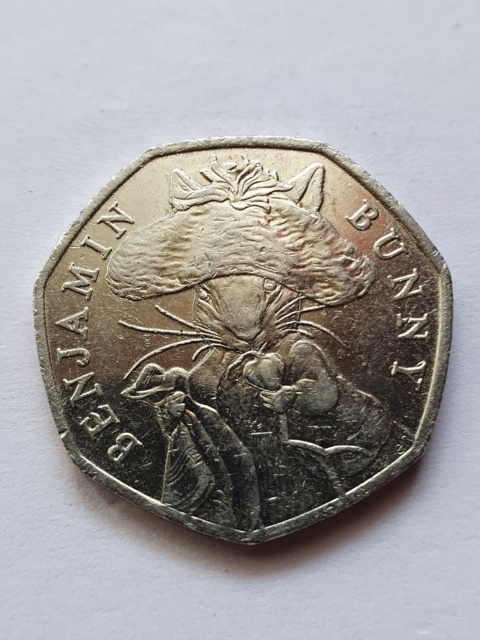 Wielka Brytania 50 Pence Benjamin Bunny 2017 r Wielka Brytania 50 Pence Benjamin Bunny 2017 r