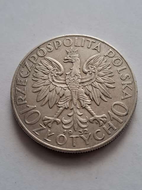 10 zł Głowa Kobiety 1932 r znak