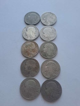5 zł Głowa Kobiety zestaw 10 szt