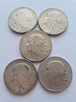 5 zł Głowa Kobiety 1933-34 r 5 szt