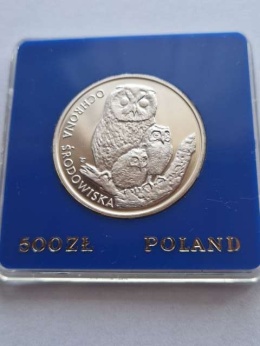 500 zł Ochrona Środowiska - Sowa z Młodymi 1986 r