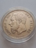 Belgia 5 Franków Leopold II 1869 r