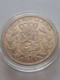 Belgia 5 Franków Leopold II 1869 r