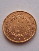 Francja 20 Franków Anioł 1897 r