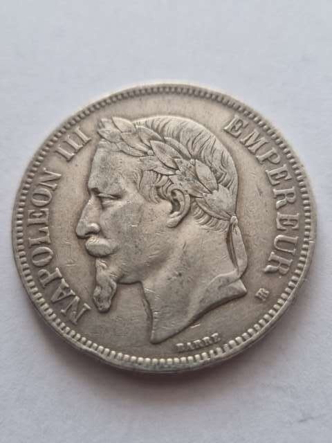 Francja 5 Franków Napoleon III 1869 r