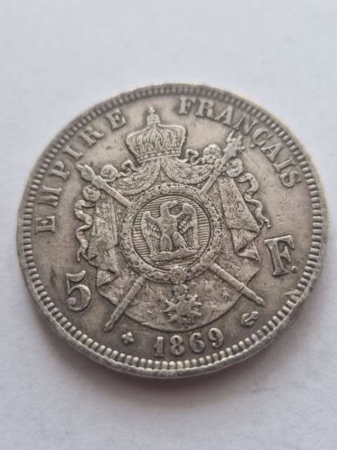 Francja 5 Franków Napoleon III 1869 r