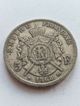 Francja 5 Franków Napoleon III 1868 r