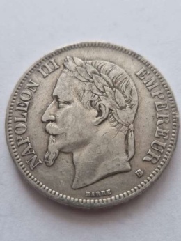 Francja 5 Franków Napoleon III 1870 r