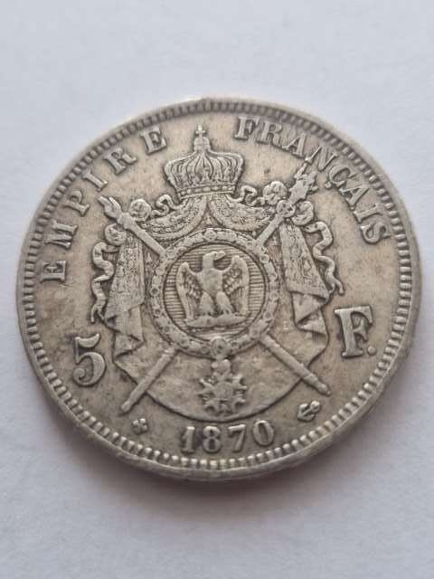 Francja 5 Franków Napoleon III 1870 r