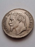 Francja 5 Franków Napoleon III 1870 r