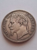 Francja 5 Franków Napoleon III 1870 r