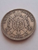 Francja 5 Franków Napoleon III 1870 r