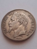 Francja 5 Franków Napoleon III 1869 r