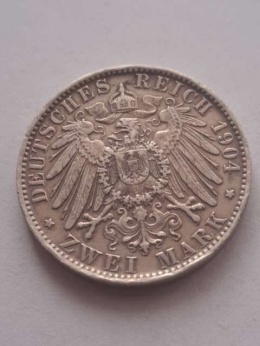 Niemcy 2 Marki Wuerttemberg 1904 r F