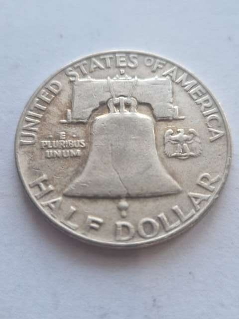 USA 1/2 Dollara Franklin 1954 r
