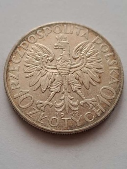 10 zł Głowa Kobiety 1932 r znak