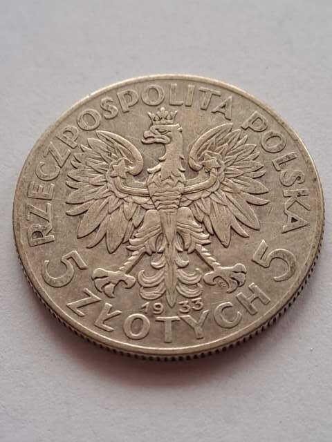 5 zł Głowa Kobiety 1933 r