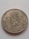 Belgia 5 Franków Leopold II 1874 r