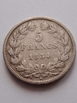 Francja 5 Franków Louis Philippe I 1834 r