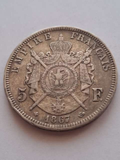Francja 5 Franków Napoleon III 1867 r