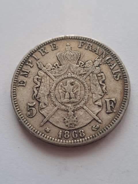 Francja 5 Franków Napoleon III 1868 r