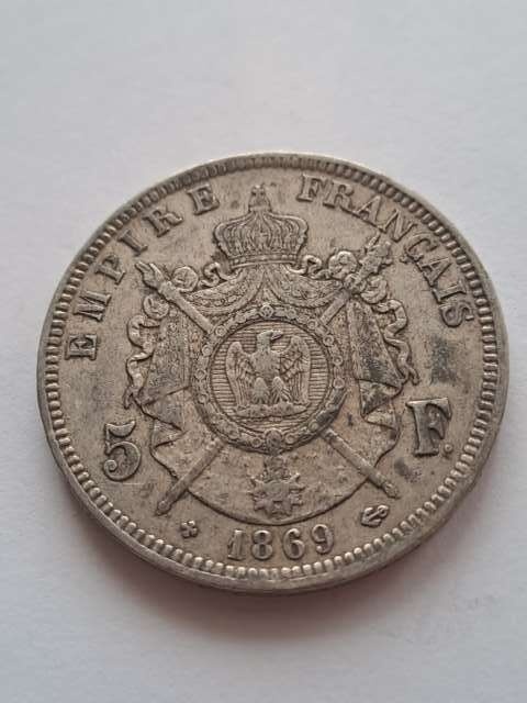 Francja 5 Franków Napoleon III 1869 r