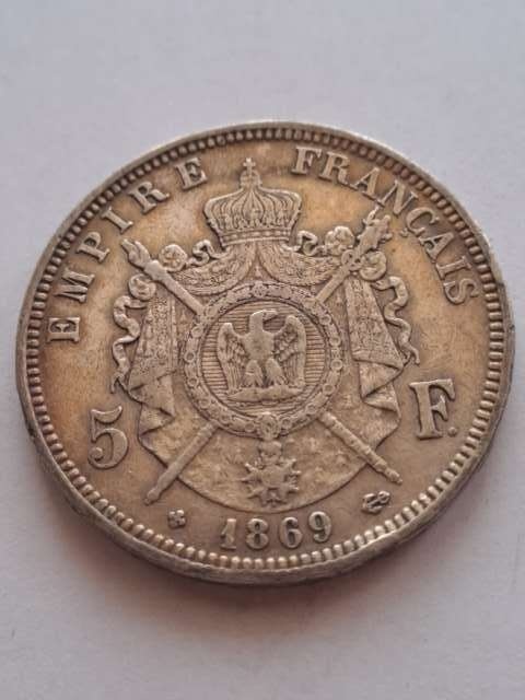 Francja 5 Franków Napoleon III 1869 r