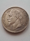 Francja 5 Franków Napoleon III 1870 r