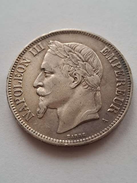 Francja 5 Franków Napoleon III 1870 r