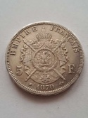 Francja 5 Franków Napoleon III 1870 r